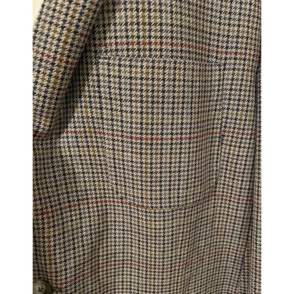 Vintage Burberrys Mens Blazer Sport Coat Casual Jacket Button Houndstooth